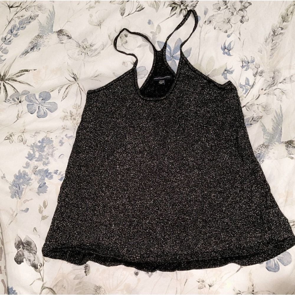 AEO twinkling silver racerback tank sz S